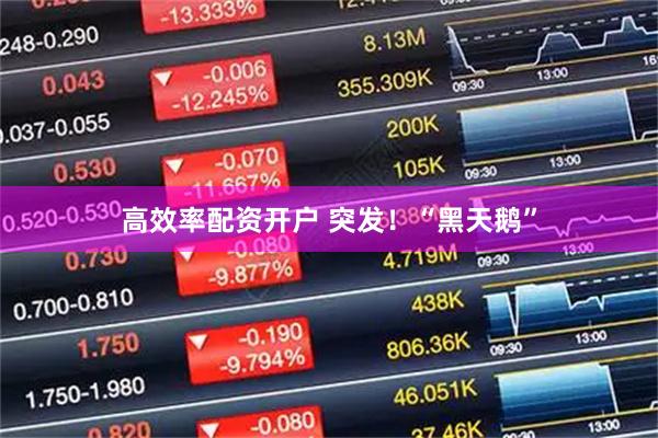 高效率配资开户 突发！“黑天鹅”