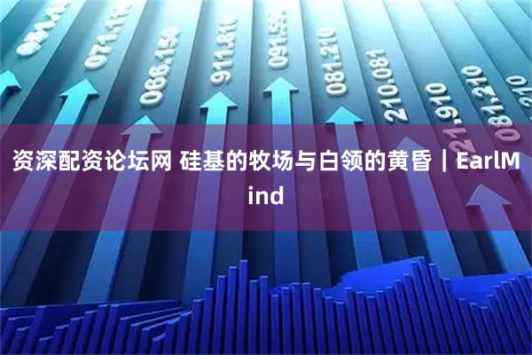 资深配资论坛网 硅基的牧场与白领的黄昏｜EarlMind